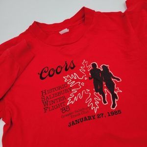 Vintage 1985 Coors Beer Toyota Salisbury, NC Men's M Single Stitch Red T-Shirt